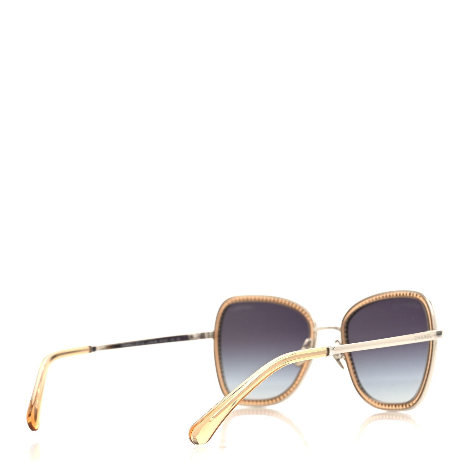 Chanel Square Frame Sequin Sunglasses 4277-B Silver Brown 4 of 6