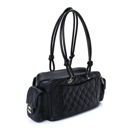 Chanel Calfskin Quilted Large Cambon Multipocket Reporter Black 2 of 7