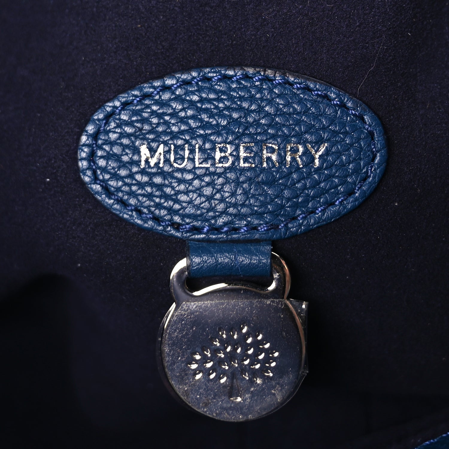 Mulberry Small Classic Grain Bayswater Midnight Blue 5 of 8
