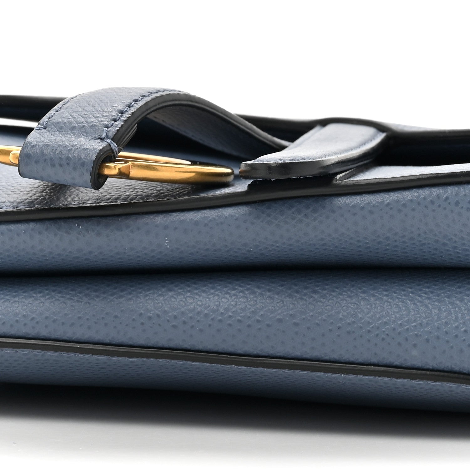 Christian Dior Grained Calfskin Mini Saddle Bag Sky Blue 9 of 11