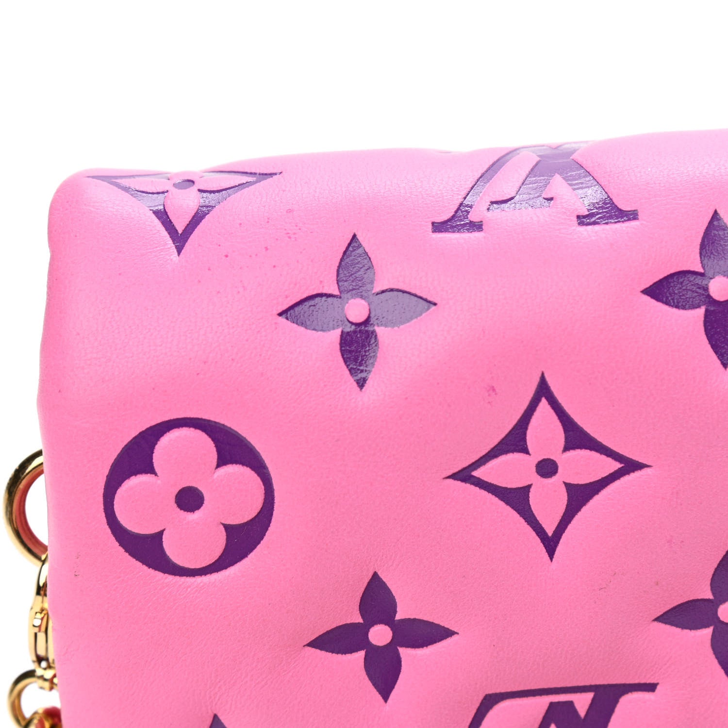 Louis Vuitton Lambskin Embossed Monogram Vuittamins Pochette Coussin Rose Violet 9 of 10