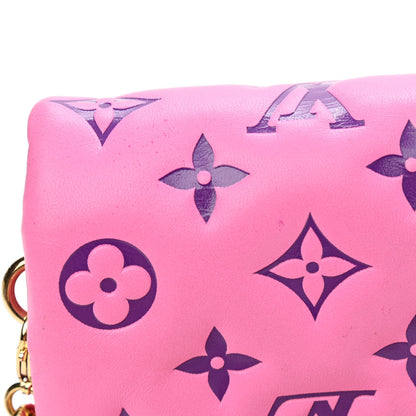 Louis Vuitton Lambskin Embossed Monogram Vuittamins Pochette Coussin Rose Violet 9 of 10