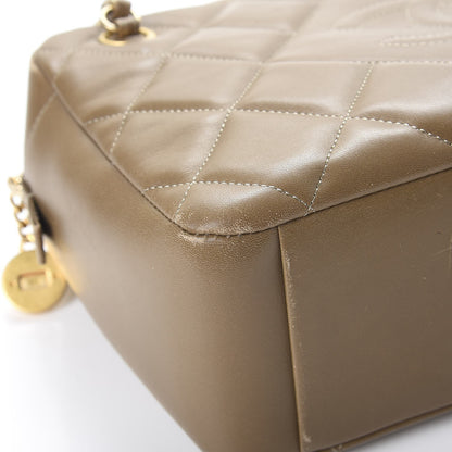 Chanel Lambskin Diamond CC Small Camera Case Khaki Clair 12 of 16