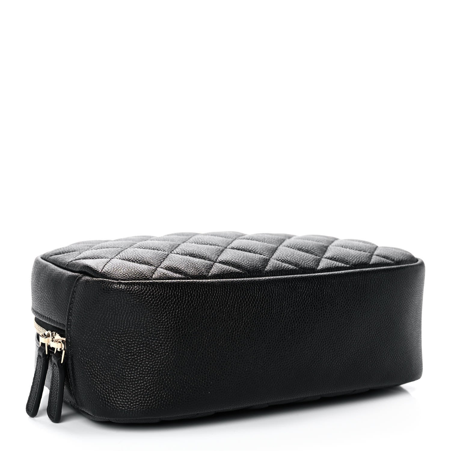 Chanel Caviar Quilted Curvy Pouch Cosmetic Case Black 4 of 11