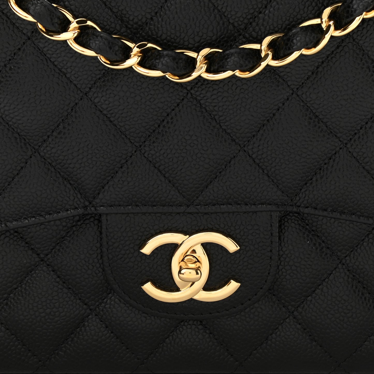 Caviar Quilted Maxi Double Flap Black