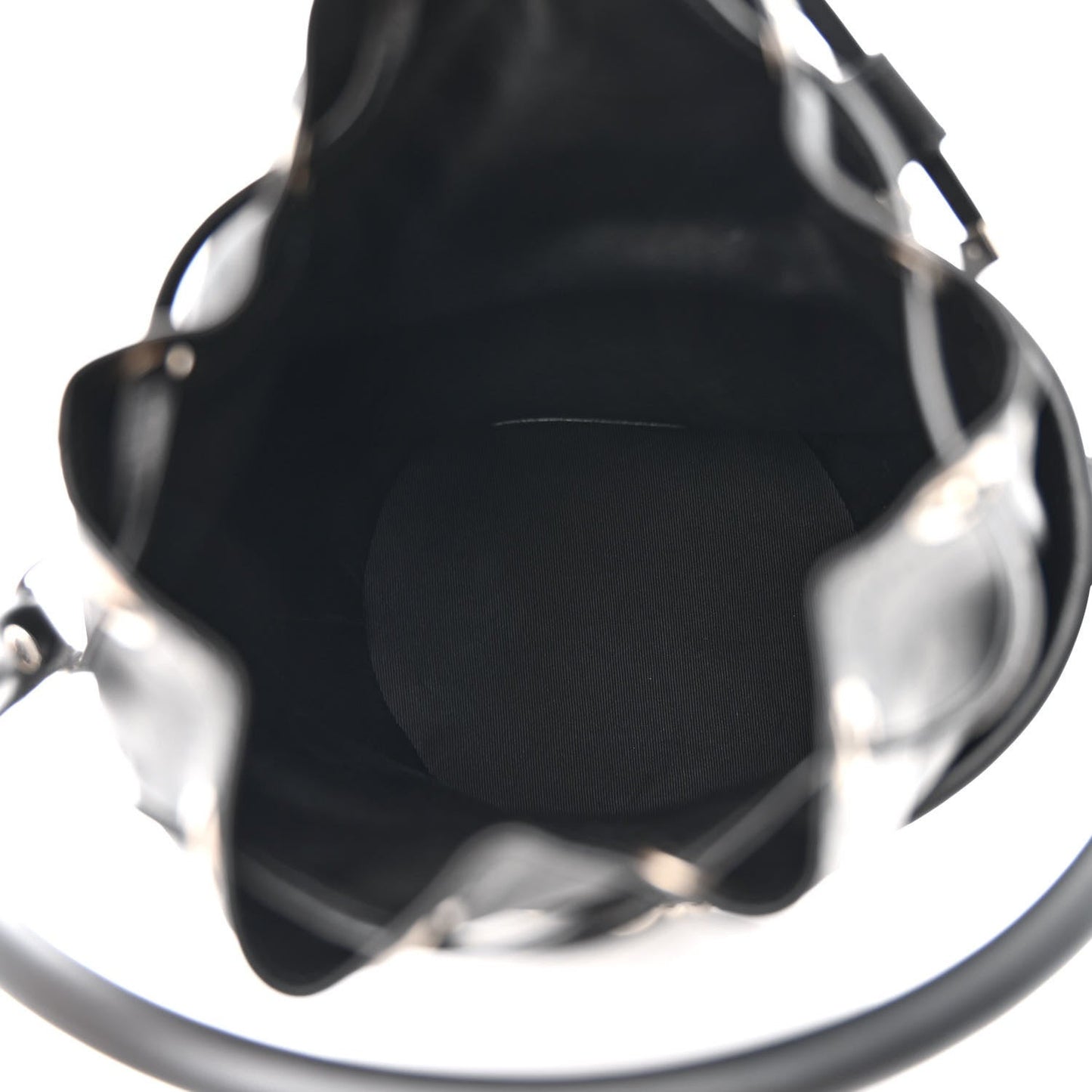 Smooth Calfskin Studded Small Bahia Drawstring Bucket Bag Black