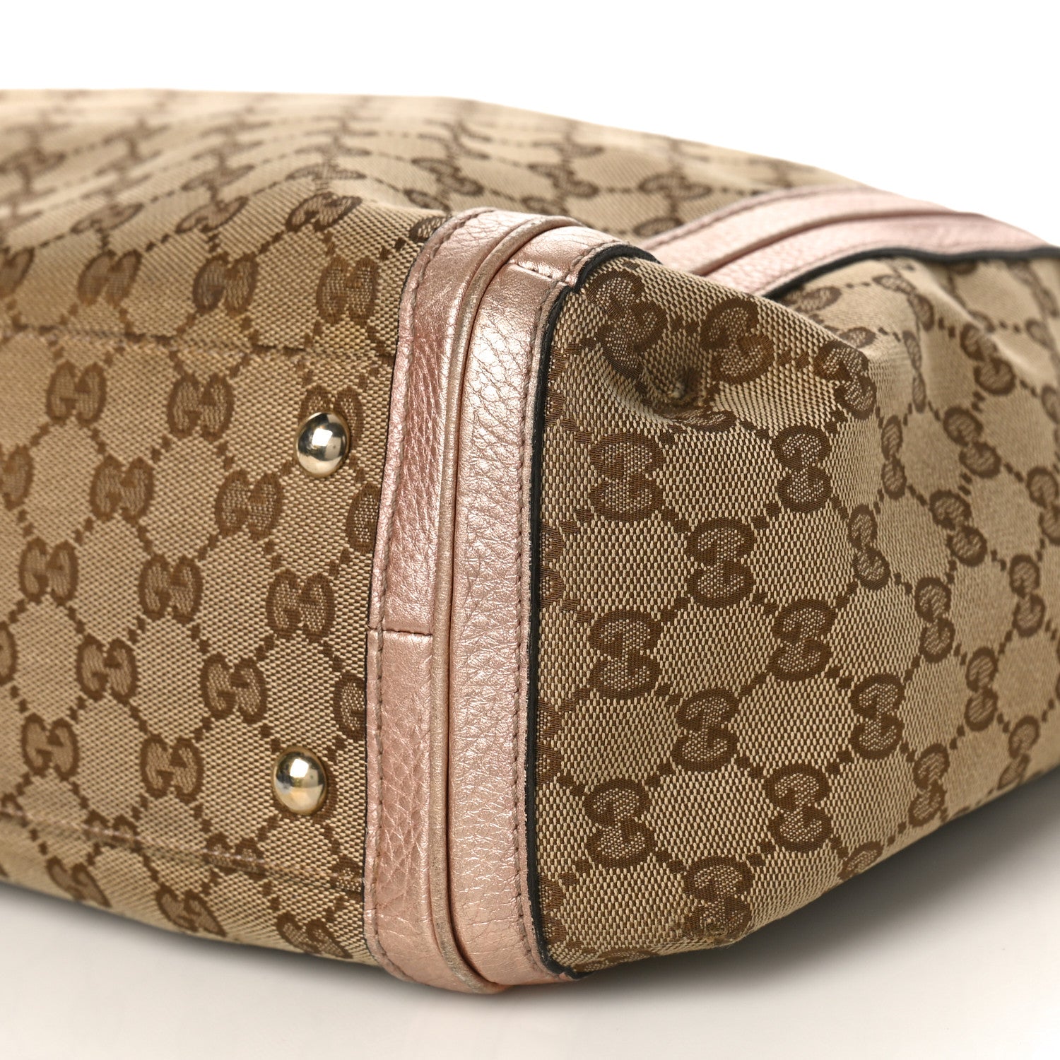 Gucci Monogram Cellarius Calfskin Large Bella Top Handle Bag Beige Rose Gold 12 of 16