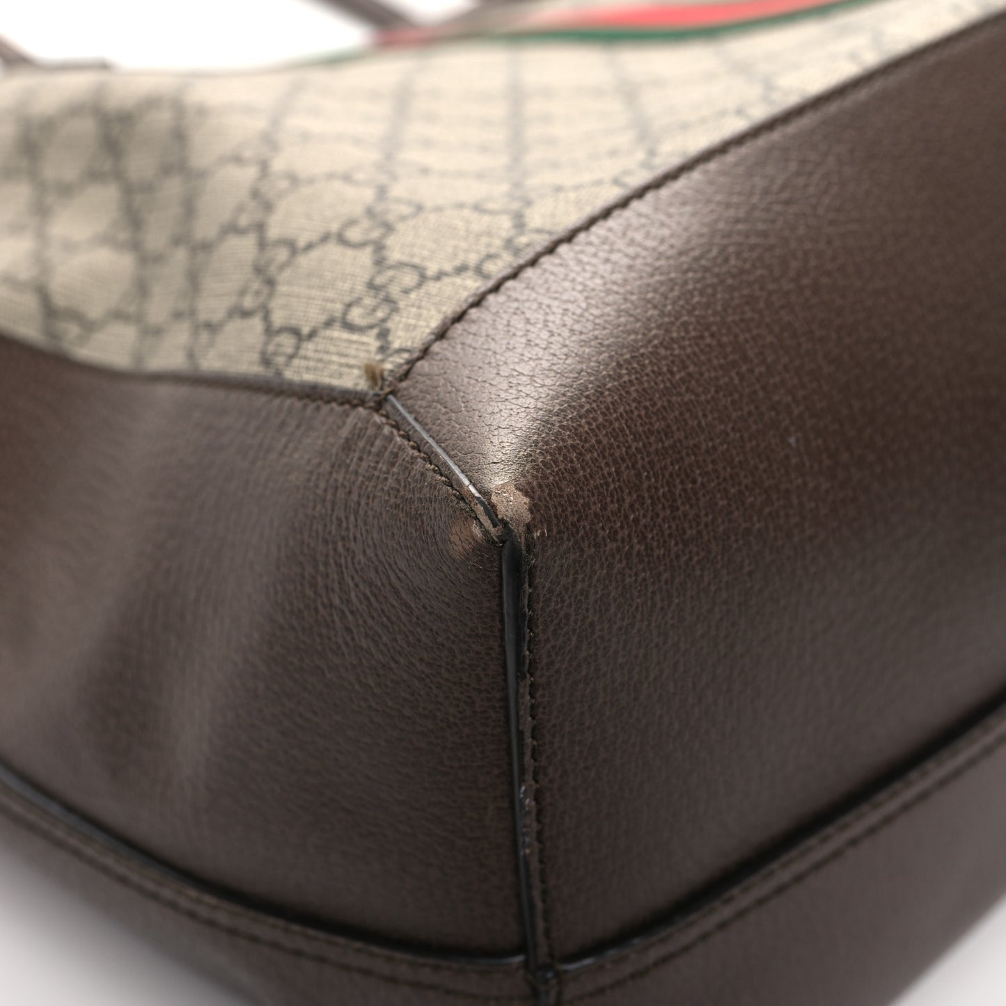 GG Supreme Monogram Web Ophidia Tote Brown