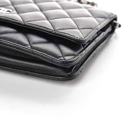 Chanel Lambskin Quilted Wallet On Chain WOC Black 11 of 11