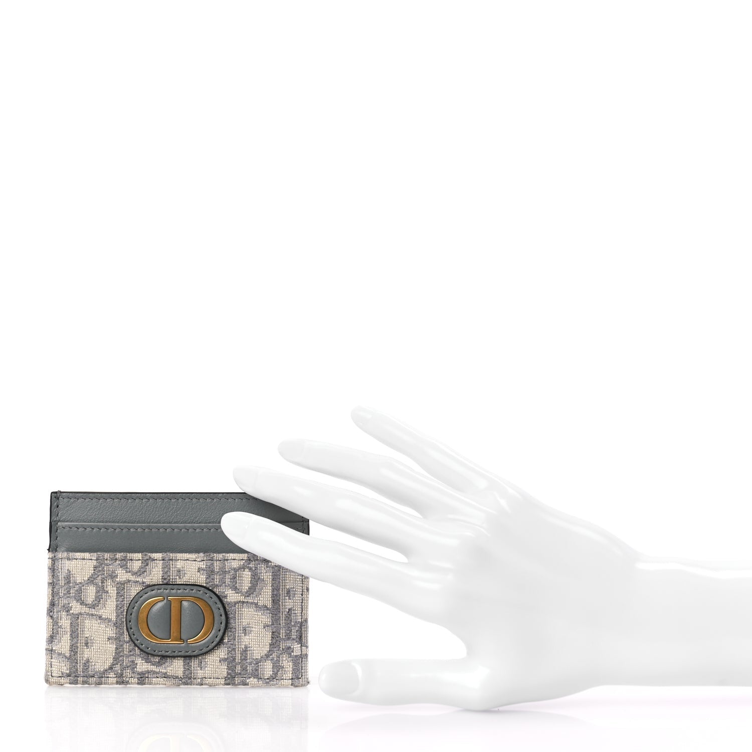 Christian Dior Oblique Calfskin 30 Montaigne Freesia Card Holder Grey 2 of 9