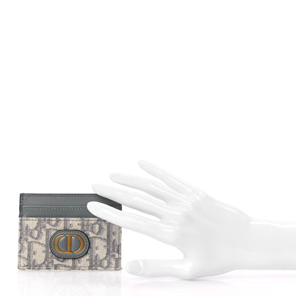 Christian Dior Oblique Calfskin 30 Montaigne Freesia Card Holder Grey 2 of 9