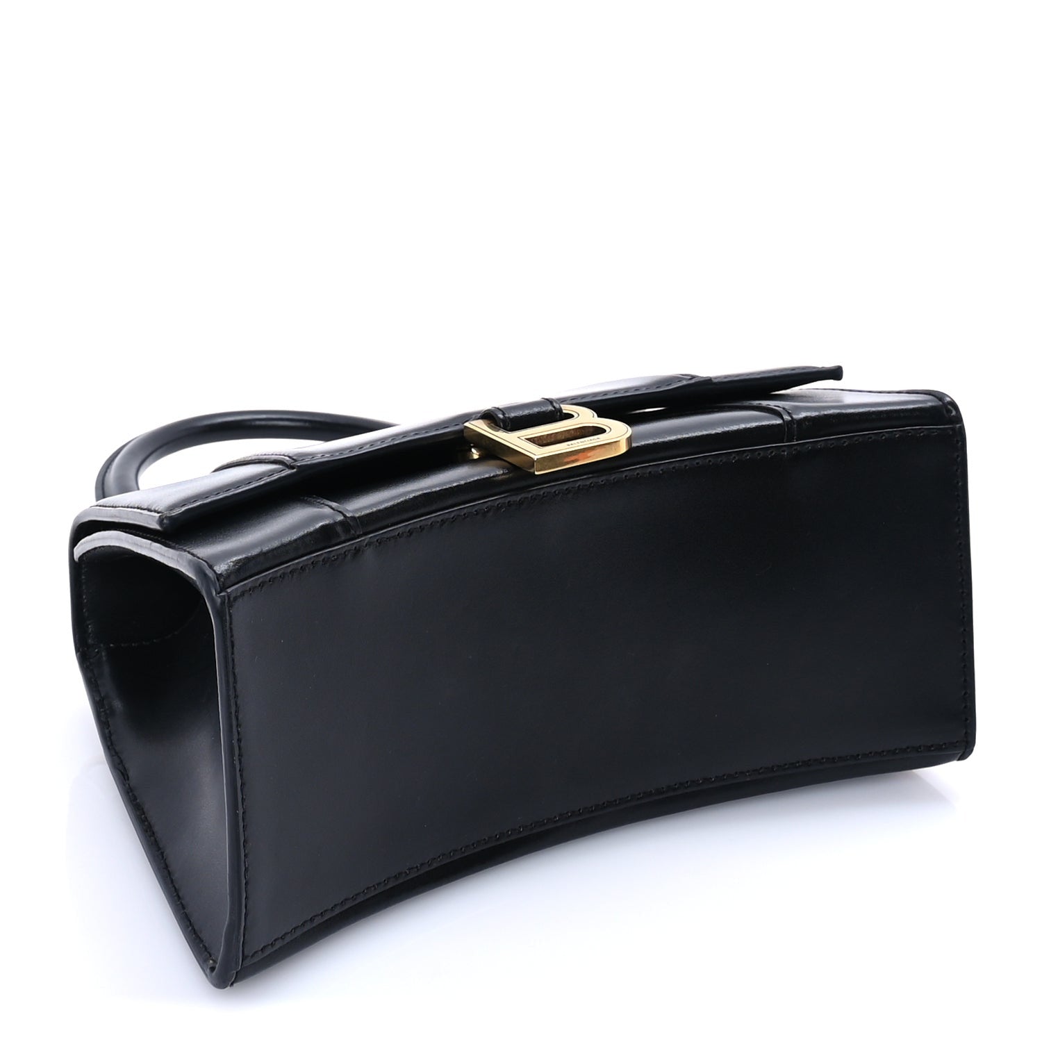 Balenciaga Shiny Box Calfskin Small Hourglass Top Handle Bag  Black 3 of 7