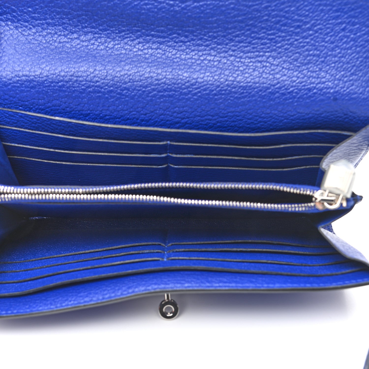 Hermes Chevre Mysore Kelly Longue Wallet Bleu Electrique 5 of 8