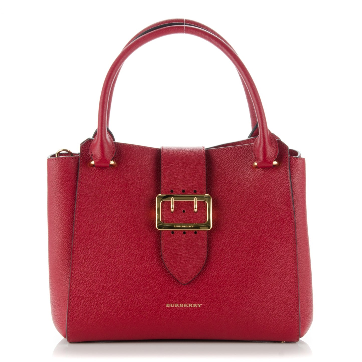 Soft Grain Calfskin Medium Buckle Tote Parade Red