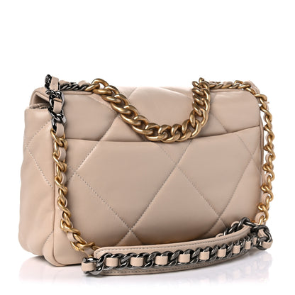 Chanel Lambskin Quilted Medium Chanel 19 Flap Beige 3 of 9