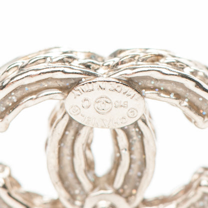 Chanel Crystal CC Earrings Gold 4 of 4