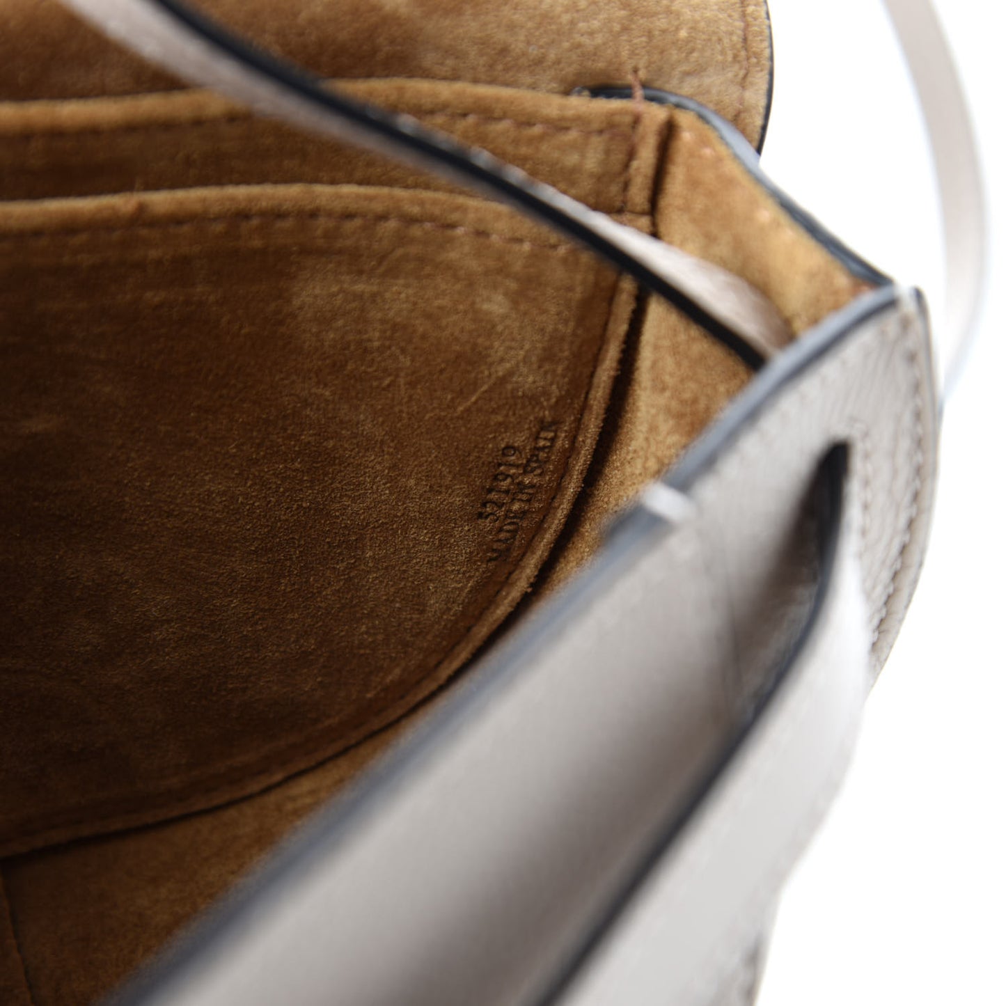 Grained Calfskin Mini Gate Crossbody Bag Light Oat