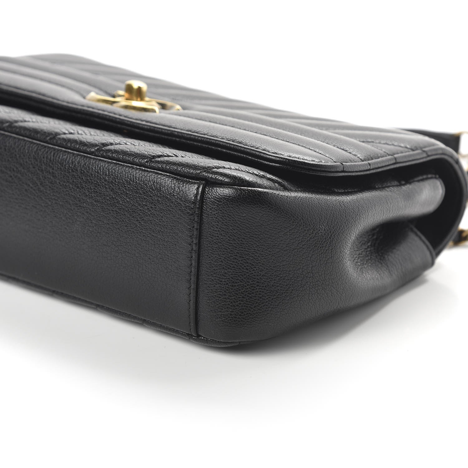 Chanel Shiny Goatskin Diagonal Quilted Small Flap Black 7 of 10