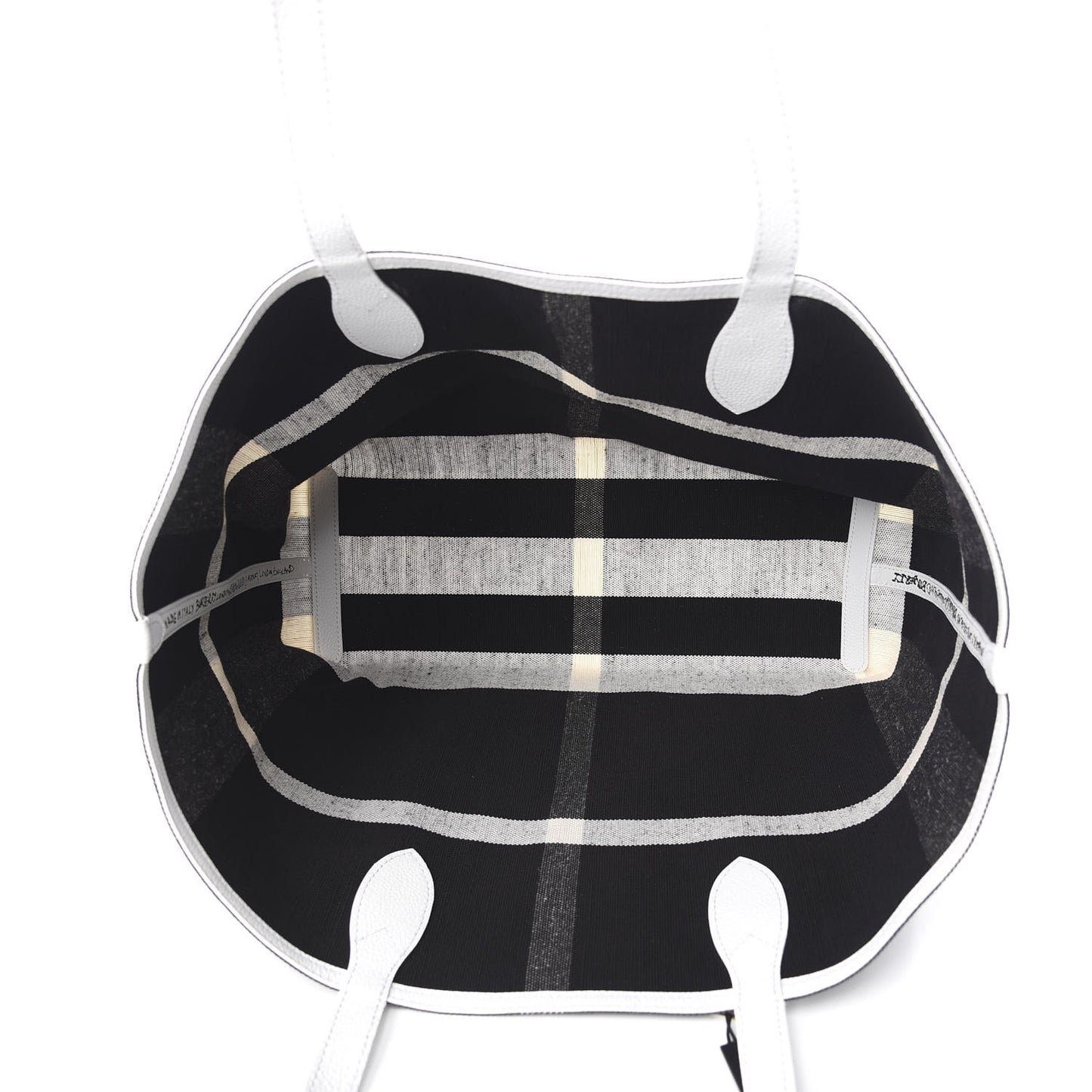 Coated Canvas Mega Check Medium Doodle Tote Black White