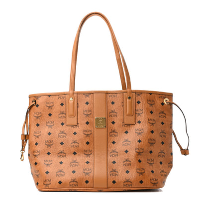 MCM Visetos Medium Liz Reversible Shopper Tote Cognac 1 of 12