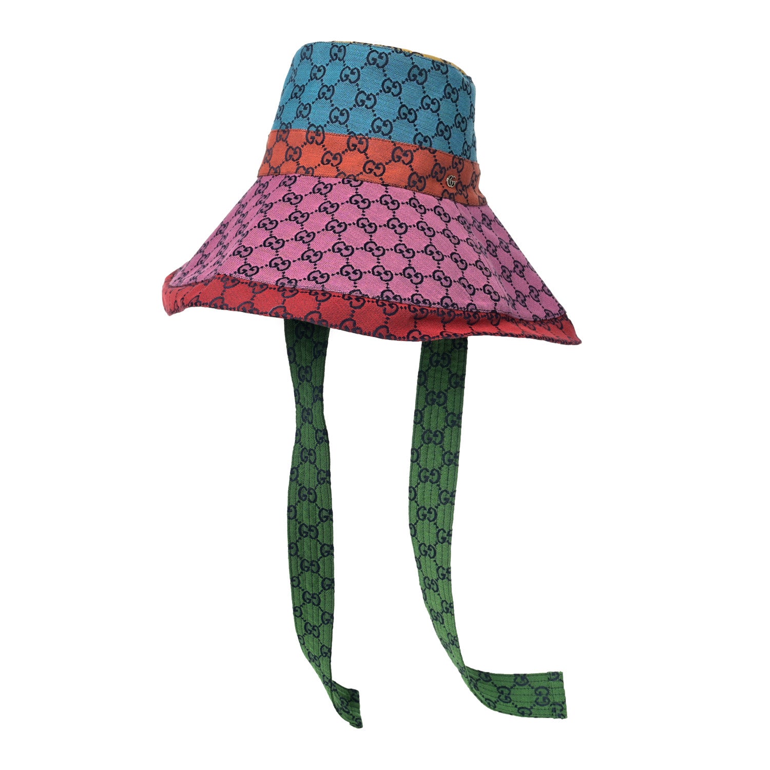 Gucci Monogram Multicolor Wide Brim Hat M Pink Multicolor 1 of 9