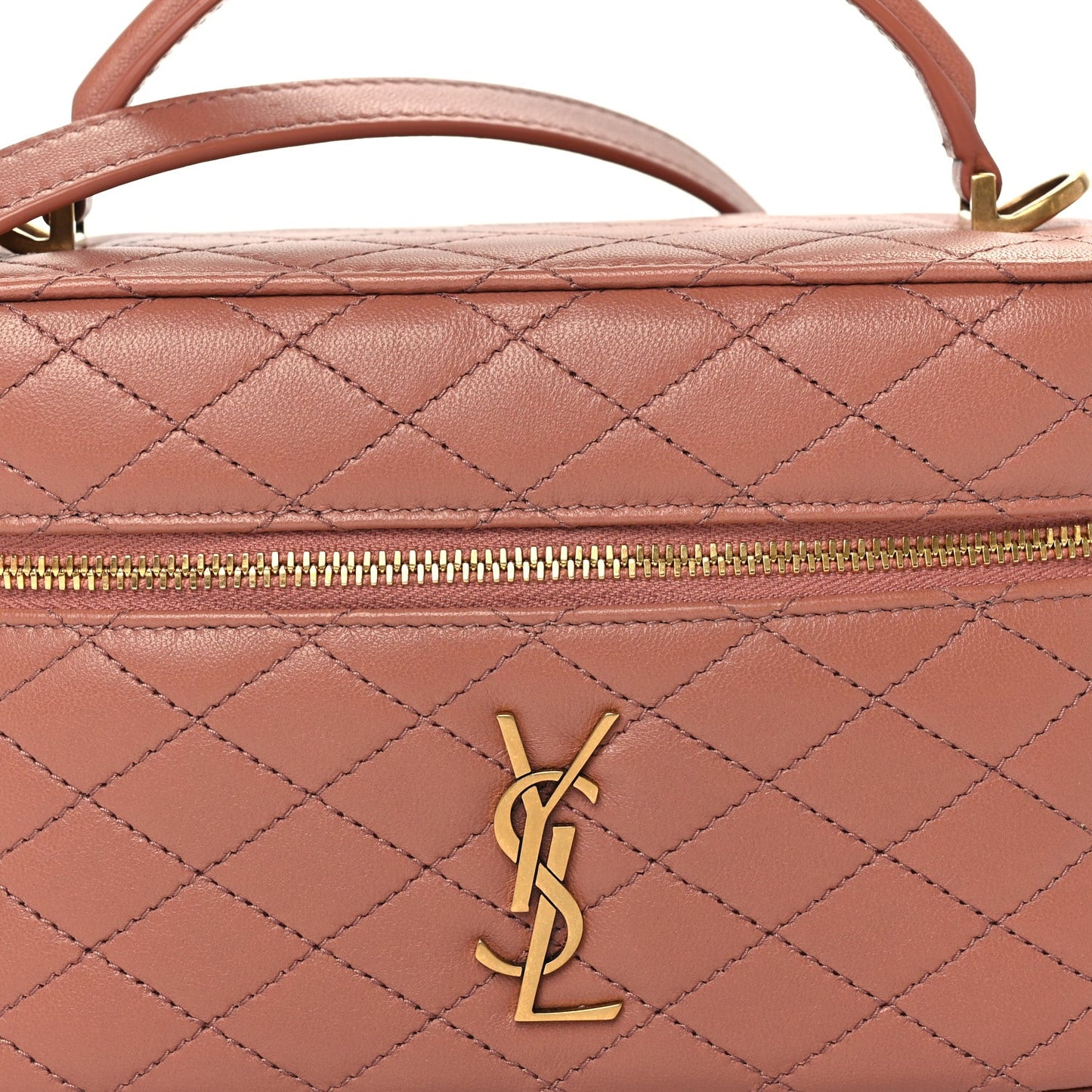 Lambskin Quilted Mini Gaby Vanity Case Barely Pink