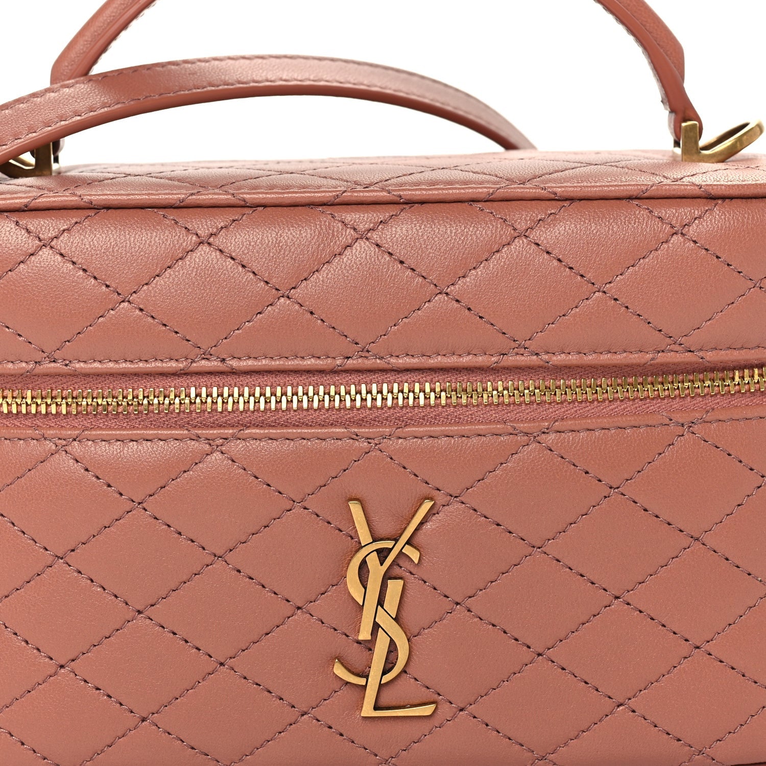 Saint Laurent Lambskin Quilted Mini Gaby Vanity Case Barely Pink 6 of 8