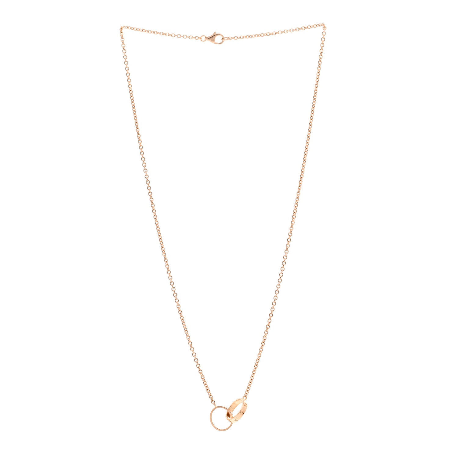 Cartier 18K Pink Gold Interlocking LOVE Necklace 3 of 4