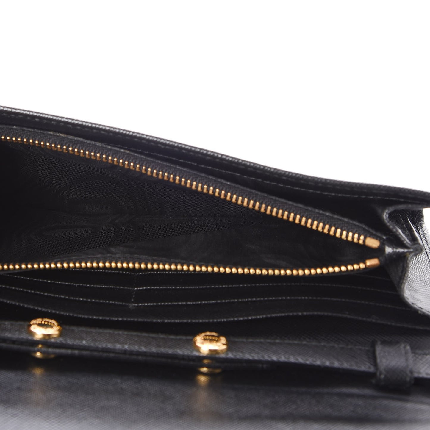 Saffiano Metal Oro Chain Wallet Nero Black