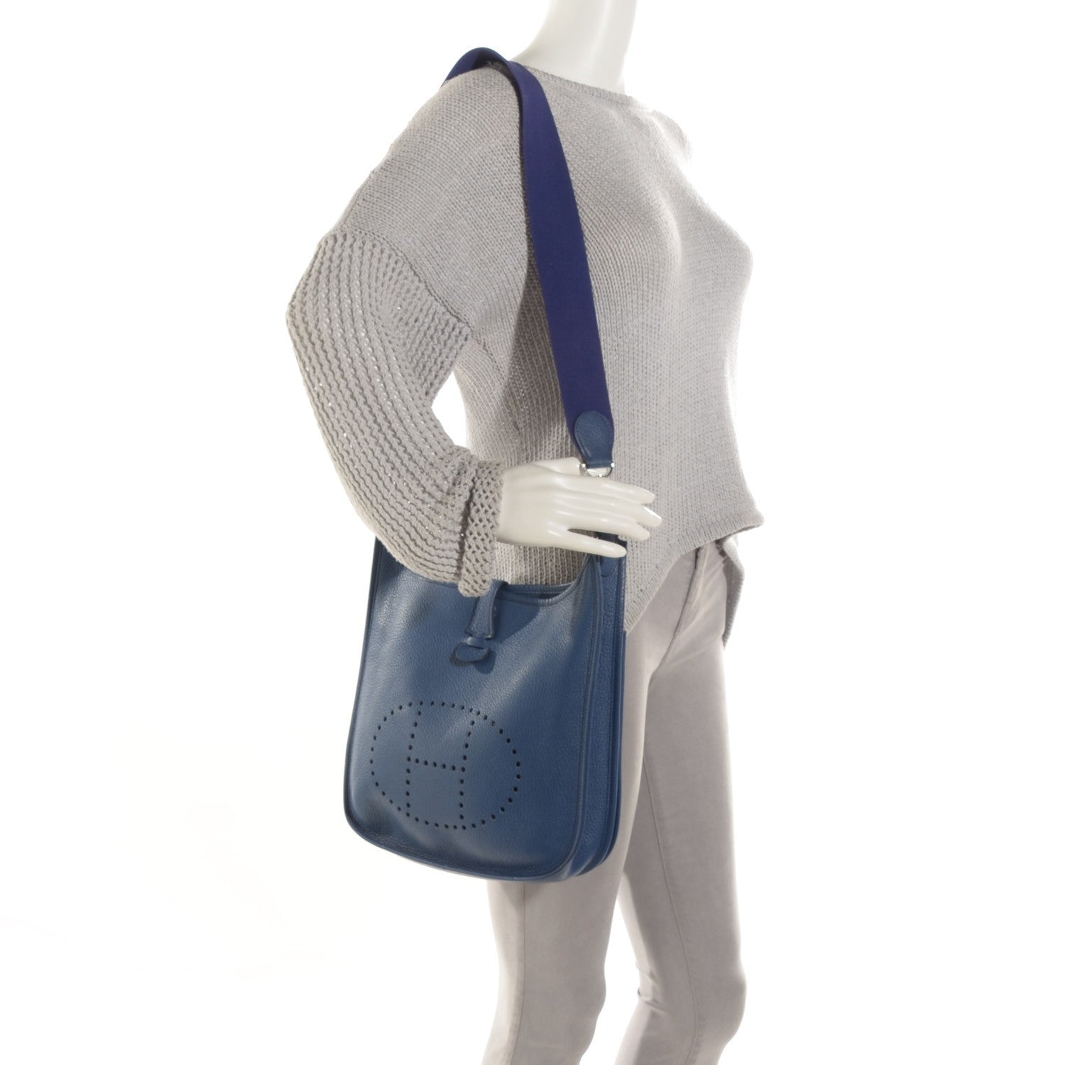 Hermes Taurillon Clemence Evelyne II PM Brighton Bleu 2 of 11