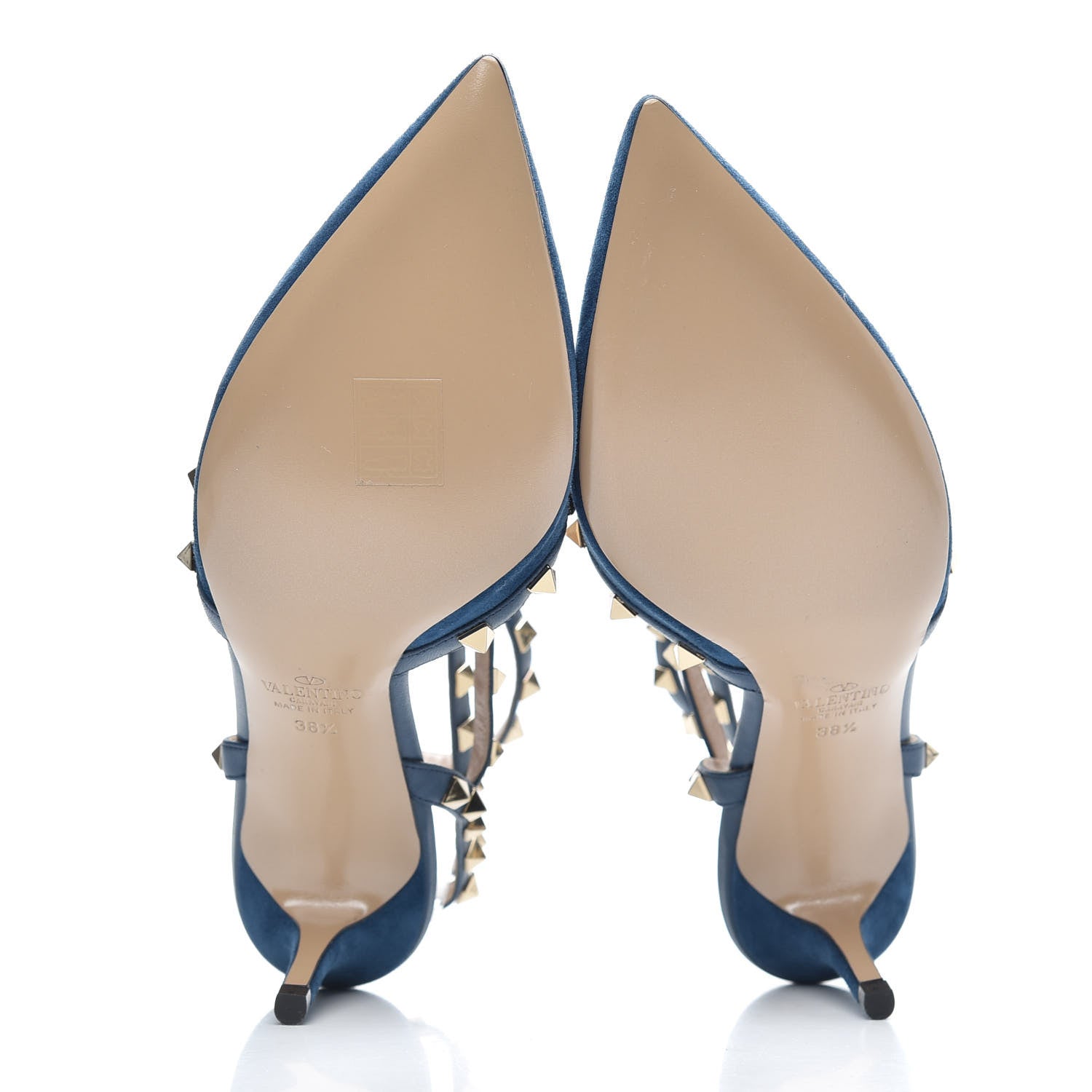 Valentino Garavani Suede Rockstud Ankle Strap 65mm Pumps 38.5 Peacock 5 of 7