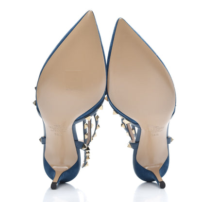 Valentino Garavani Suede Rockstud Ankle Strap 65mm Pumps 38.5 Peacock 5 of 7