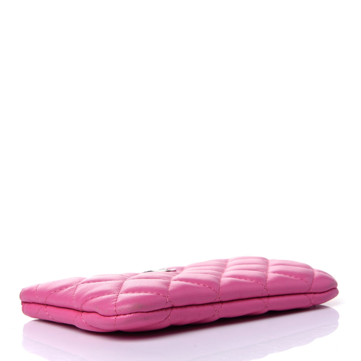 Lambskin Quilted Small Cosmetic Case Pink