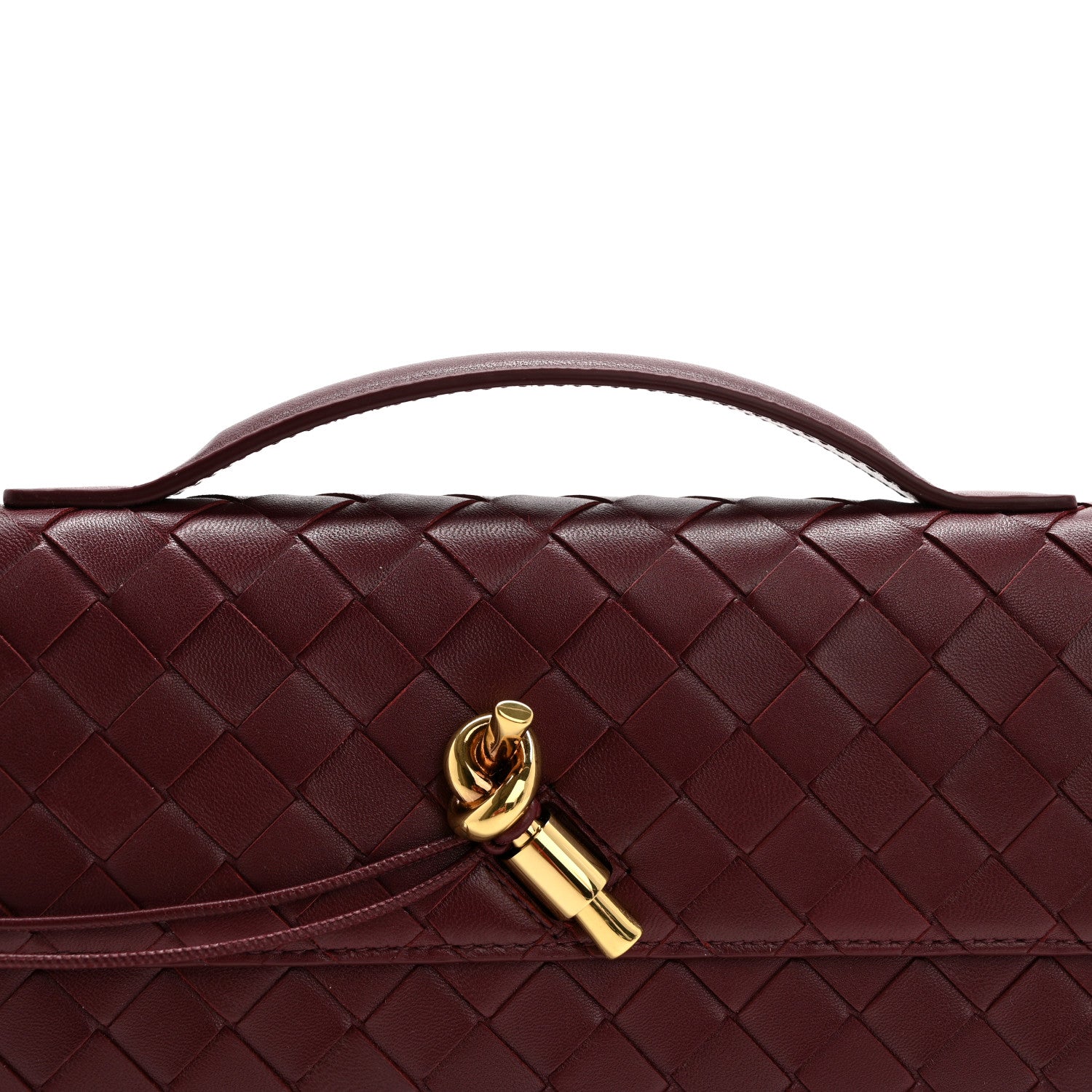 Bottega Veneta Nappa Intrecciato Long Andiamo Top Handle Clutch Barolo 9 of 16