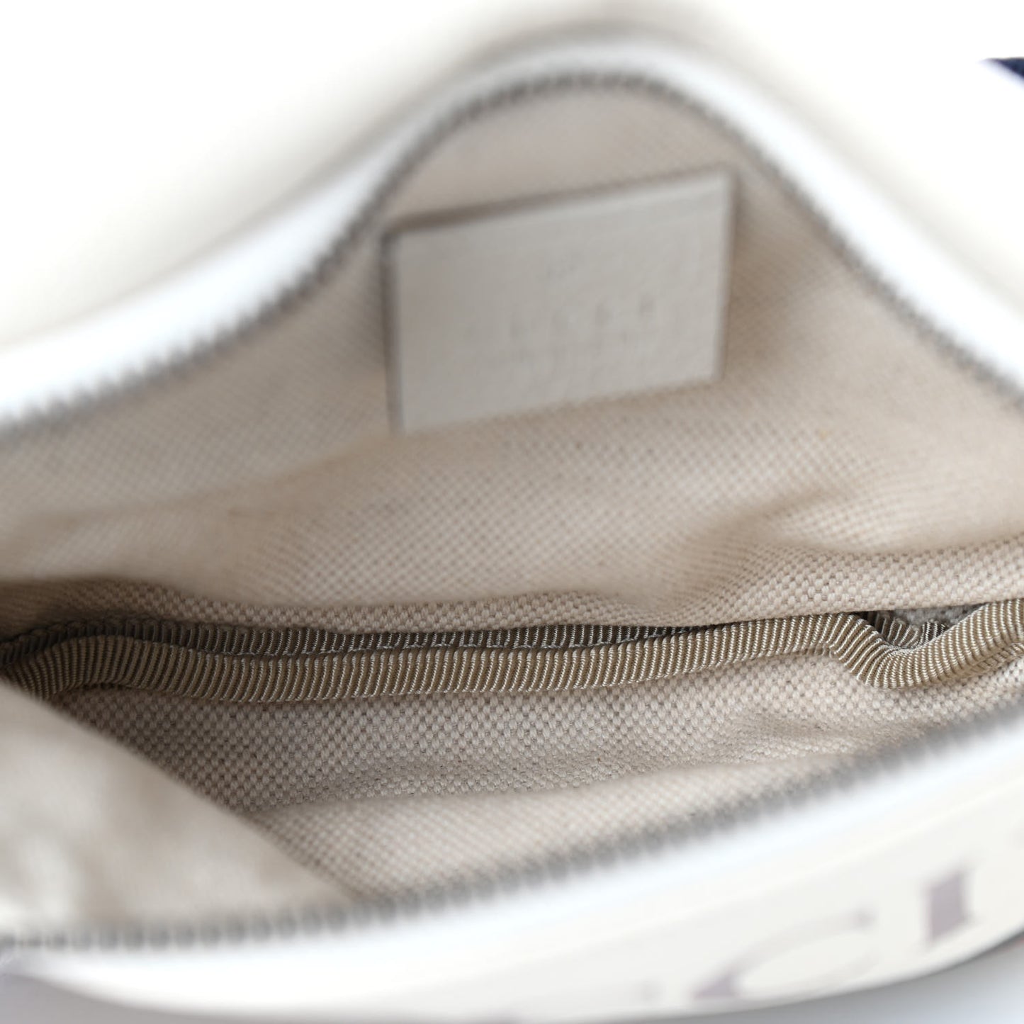 Grained Calfskin Small Logo Belt Bag White