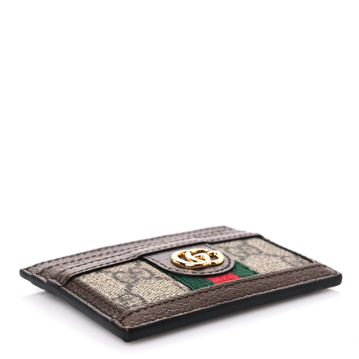 GG Supreme Monogram Ophidia Card Holder Brown