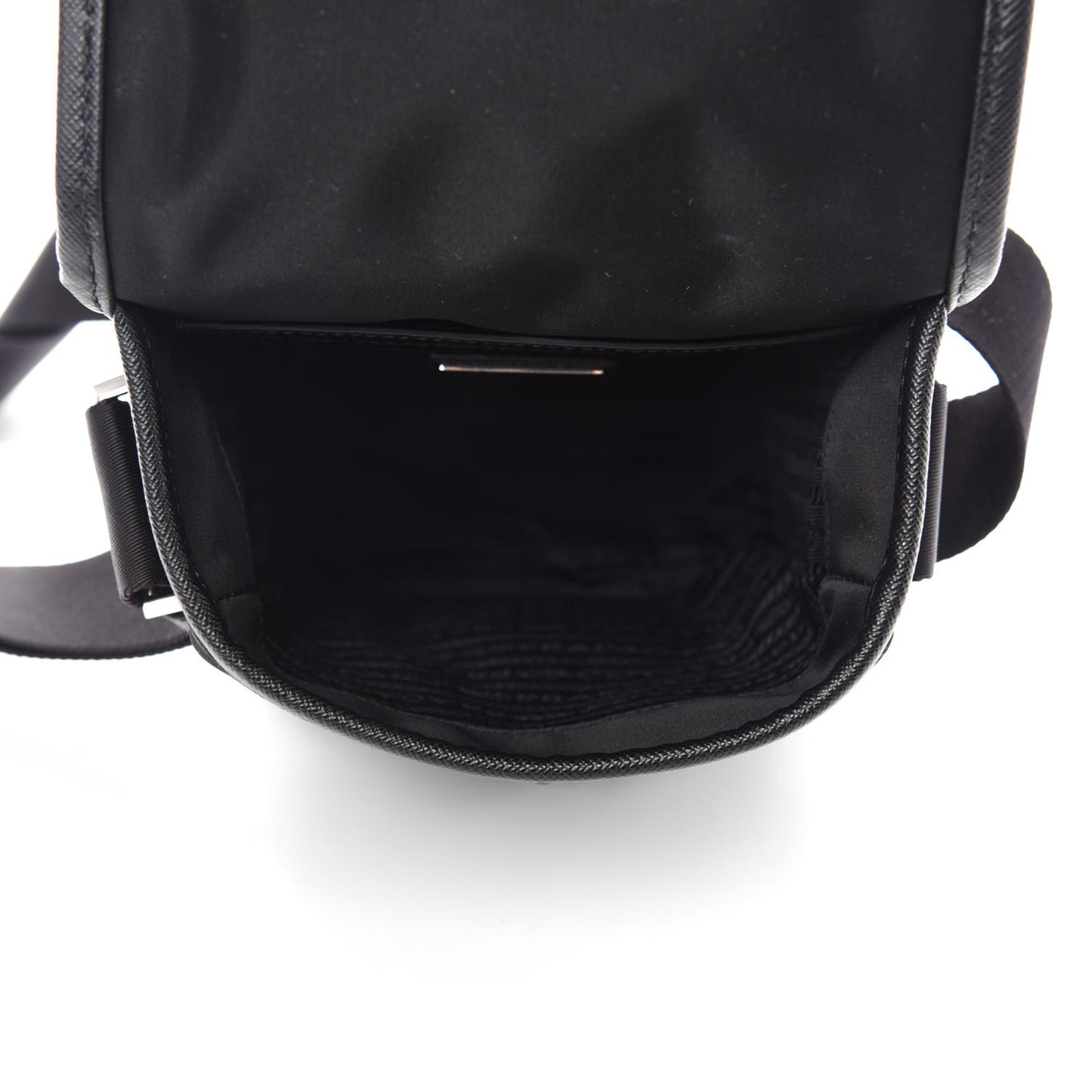 Tessuto Nylon Saffiano Logo Messenger Bag Black