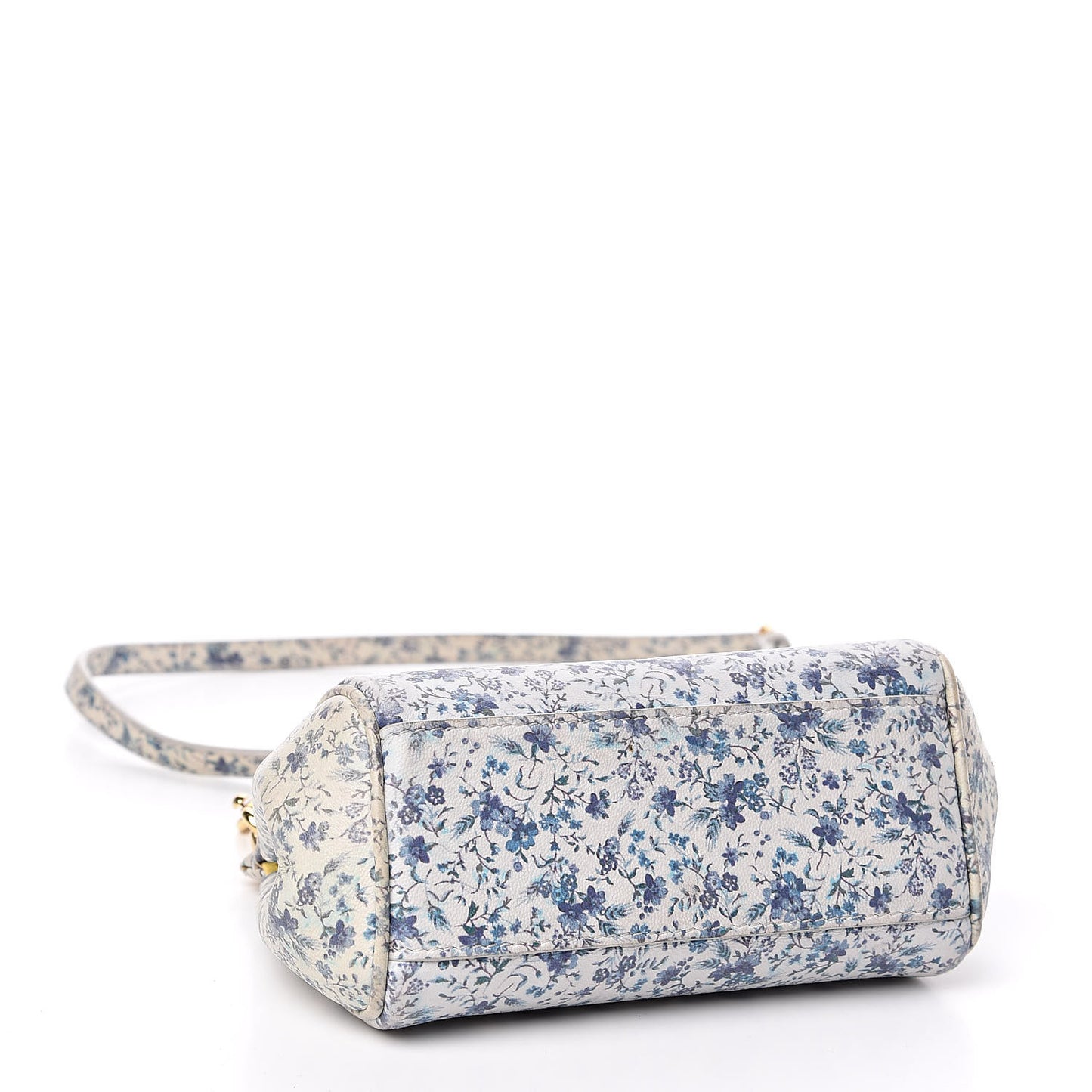 Dauphine Floral Print Micro Miss Sicily Satchel Blue White