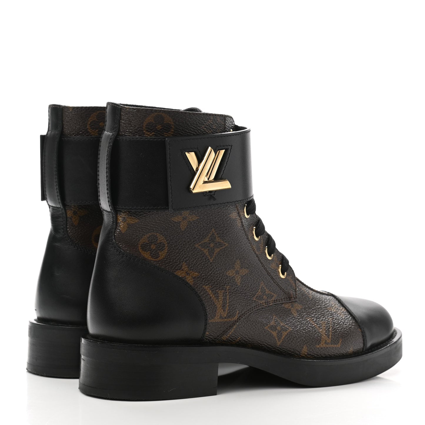 Calfskin Monogram Wonderland Flat Ranger Boots 37 Black