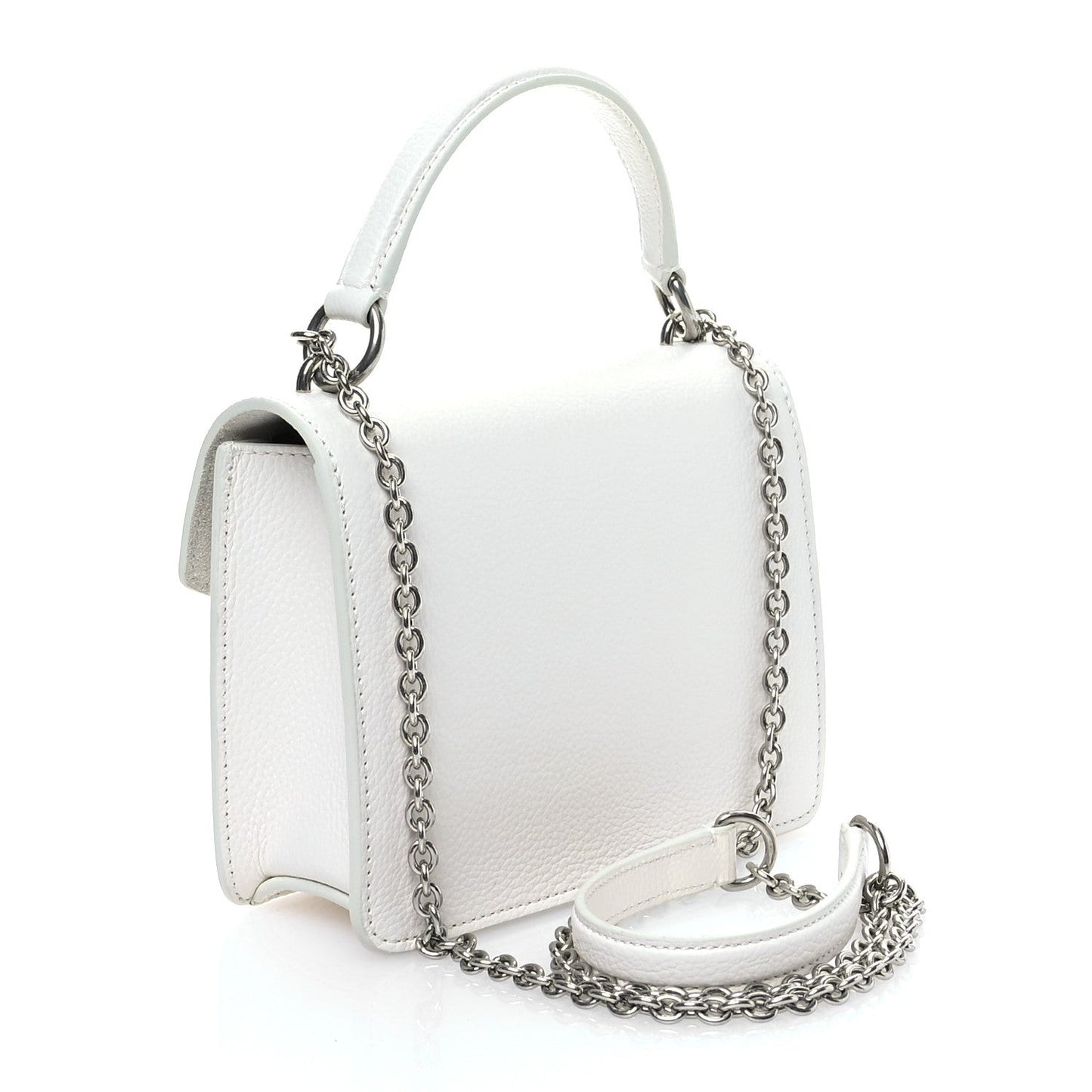 MULBERRY Small Classic Grain Amberley Top Handle Crossbody White