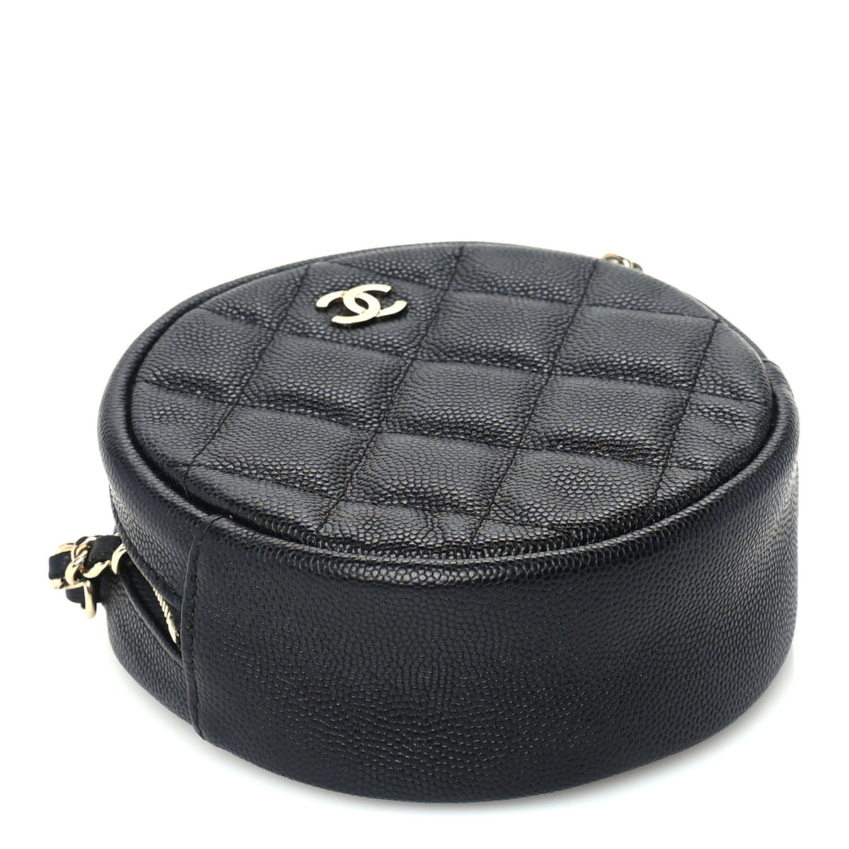 Chanel Caviar Quilted Round Clutch With Chain Black 3 of 9