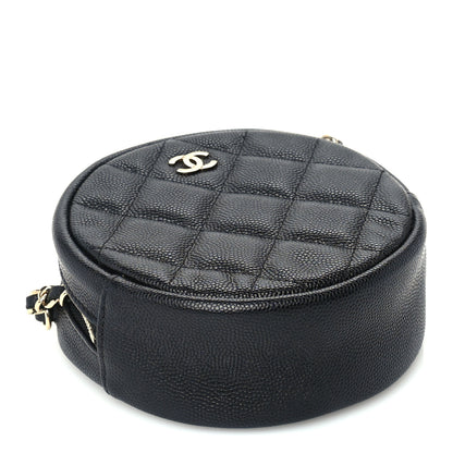 Chanel Caviar Quilted Round Clutch With Chain Black 3 of 9
