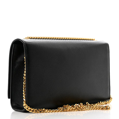 Saint Laurent Grain De Poudre Medium Classic Monogram Kate Satchel Black 3 of 10