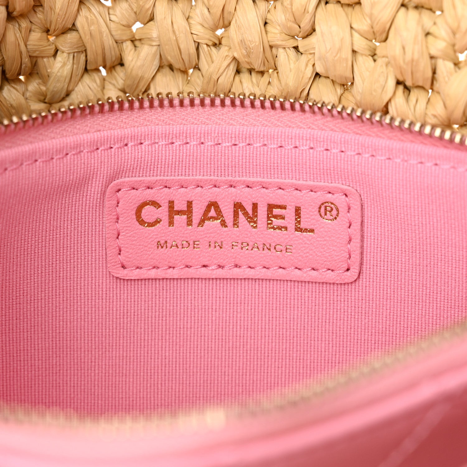 Chanel Raffia Chain Venice Beach Flap Bag Beige Pink 6 of 11