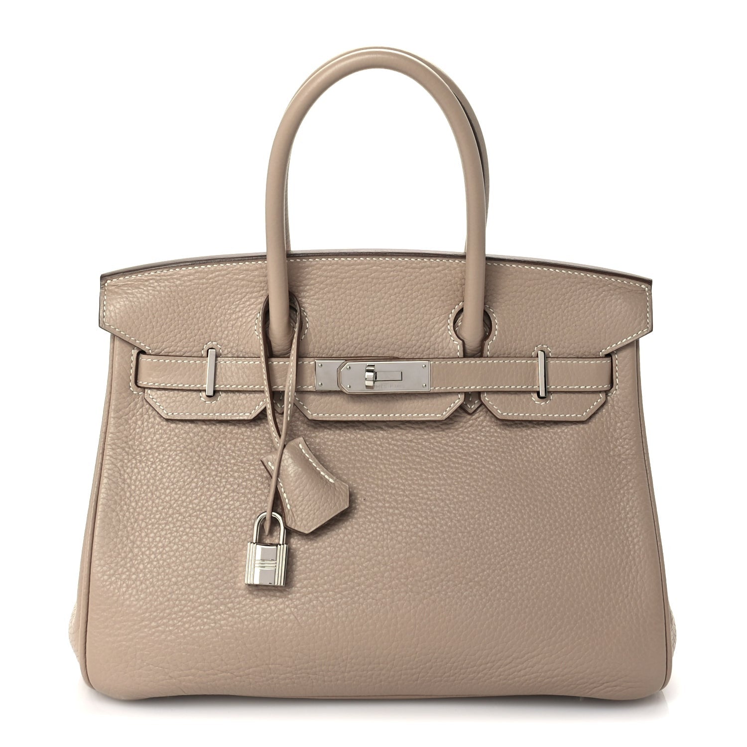 Hermes Taurillon Clemence Birkin 30 Argile 1 of 9