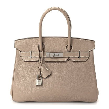 Hermes Taurillon Clemence Birkin 30 Argile 1 of 9