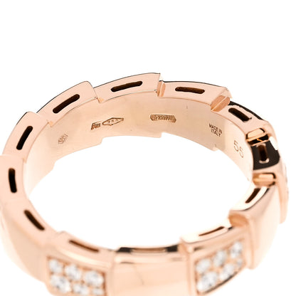 Bulgari 18K Rose Gold Diamond 6mm Serpenti Viper Band Ring 55 7.25 4 of 5