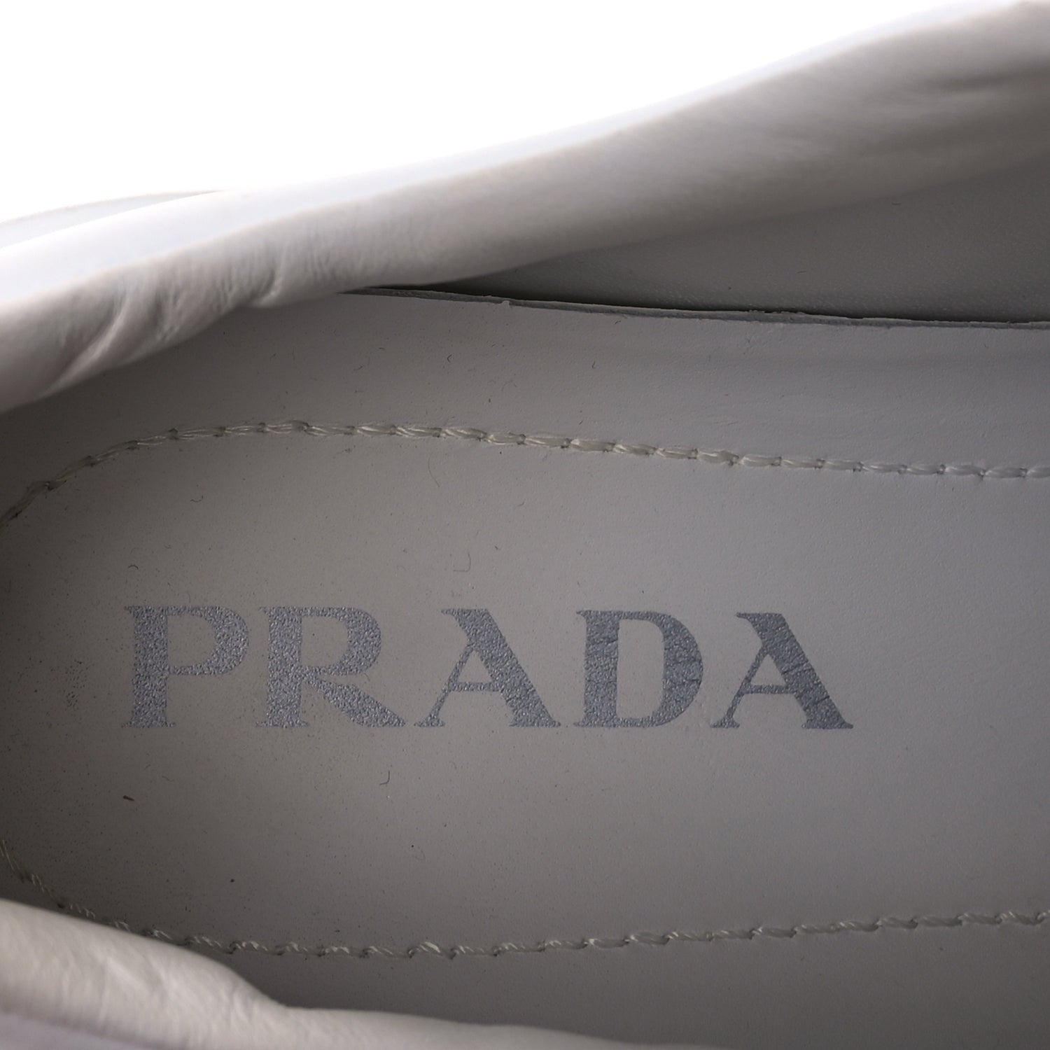 Prada Vitello Soft Logo Low Top Sneakers 38 White 8 of 10