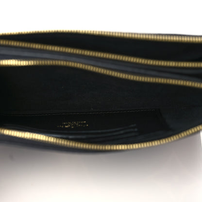 Louis Vuitton Empreinte Monogram Giant Double Zip Pochette Black Cream 6 of 11