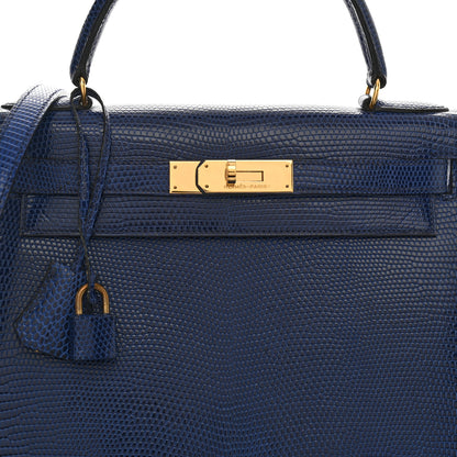 Hermes Lizard Kelly Sellier 28 Bleu Saphir 8 of 19
